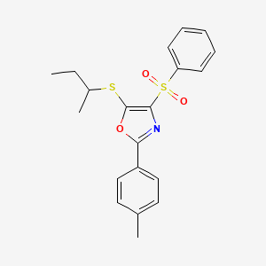 molecular formula C20H21NO3S2 B2368877 5-(Sec-butylthio)-4-(phenylsulfonyl)-2-(p-tolyl)oxazole CAS No. 896675-96-0