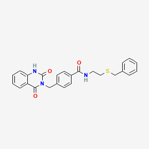 molecular formula C25H23N3O3S B2368885 N-(2-benzylsulfanylethyl)-4-[(2,4-dioxo-1H-quinazolin-3-yl)methyl]benzamide CAS No. 896359-46-9