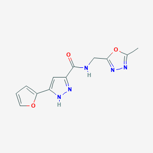 5-(furan-2-yl)-N-((5-methyl-1,3,4-oxadiazol-2-yl)methyl)-1H-pyrazole-3-carboxamide