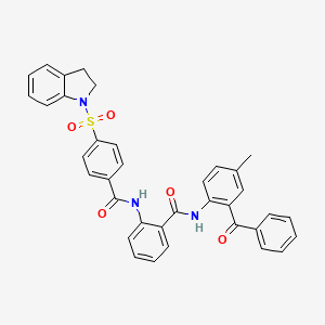 N-(2-benzoyl-4-methylphenyl)-2-(4-(indolin-1-ylsulfonyl)benzamido)benzamide
