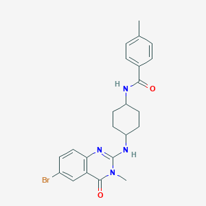 N-[4-[(6-Bromo-3-methyl-4-oxoquinazolin-2-yl)amino]cyclohexyl]-4-methylbenzamide