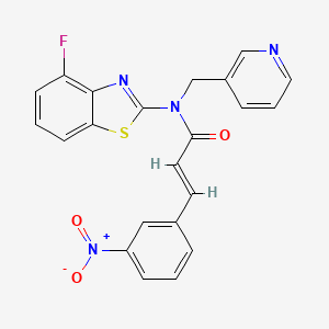 molecular formula C22H15FN4O3S B2368896 (E)-N-(4-fluorobenzo[d]thiazol-2-yl)-3-(3-nitrophenyl)-N-(pyridin-3-ylmethyl)acrylamide CAS No. 895012-08-5