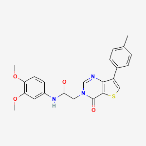 molecular formula C23H21N3O4S B2368898 N-(3,4-二甲氧基苯基)-2-[7-(4-甲基苯基)-4-氧代噻吩[3,2-d]嘧啶-3(4H)-基]乙酰胺 CAS No. 1206985-77-4