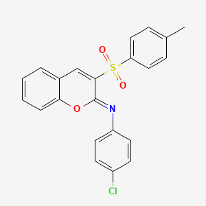 molecular formula C22H16ClNO3S B2368906 (Z)-4-chloro-N-(3-tosyl-2H-chromen-2-ylidene)aniline CAS No. 1321730-52-2