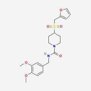 molecular formula C20H26N2O6S B2368907 N-(3,4-dimethoxybenzyl)-4-((furan-2-ylmethyl)sulfonyl)piperidine-1-carboxamide CAS No. 1448046-51-2