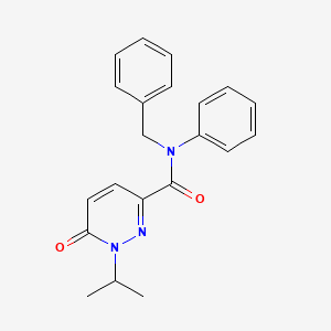 molecular formula C21H21N3O2 B2368920 N-benzyl-1-isopropyl-6-oxo-N-phenyl-1,6-dihydropyridazine-3-carboxamide CAS No. 1049538-90-0