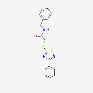 molecular formula C18H17N3OS2 B2368922 N-benzyl-2-((3-(p-tolyl)-1,2,4-thiadiazol-5-yl)thio)acetamide CAS No. 864917-46-4