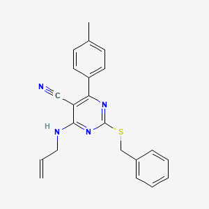 4-(Allylamino)-2-(benzylsulfanyl)-6-(4-methylphenyl)-5-pyrimidinecarbonitrile