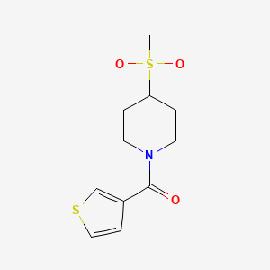 molecular formula C11H15NO3S2 B2368927 (4-(Methylsulfonyl)piperidin-1-yl)(thiophen-3-yl)methanone CAS No. 1448132-33-9