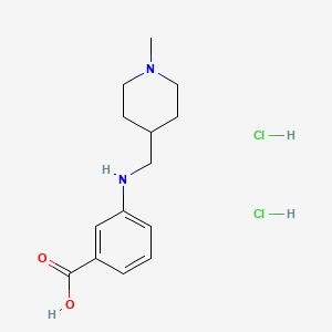 molecular formula C14H22Cl2N2O2 B2368930 3-{[(1-Methylpiperidin-4-yl)methyl]amino}benzoic acid dihydrochloride CAS No. 2060025-00-3