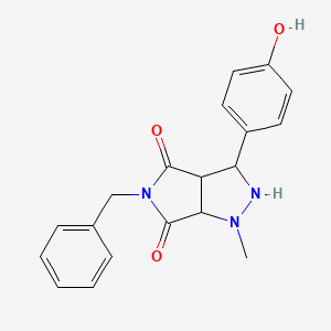 molecular formula C19H19N3O3 B2368934 5-benzyl-3-(4-hydroxyphenyl)-1-methyltetrahydropyrrolo[3,4-c]pyrazole-4,6(2H,5H)-dione CAS No. 1005061-99-3