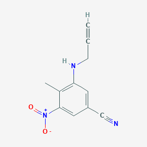 molecular formula C11H9N3O2 B2368939 4-Methyl-3-nitro-5-[(prop-2-yn-1-yl)amino]benzonitrile CAS No. 1797235-96-1