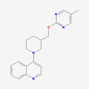 molecular formula C20H22N4O B2368947 4-[3-[(5-Methylpyrimidin-2-yl)oxymethyl]piperidin-1-yl]quinoline CAS No. 2380068-68-6