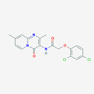 molecular formula C18H15Cl2N3O3 B2368950 2-(2,4-二氯苯氧基)-N-(2,8-二甲基-4-氧代-4H-吡啶并[1,2-a]嘧啶-3-基)乙酰胺 CAS No. 897616-93-2