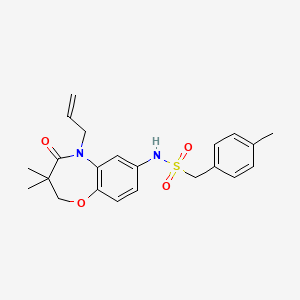 N-(5-allyl-3,3-dimethyl-4-oxo-2,3,4,5-tetrahydrobenzo[b][1,4]oxazepin-7-yl)-1-(p-tolyl)methanesulfonamide