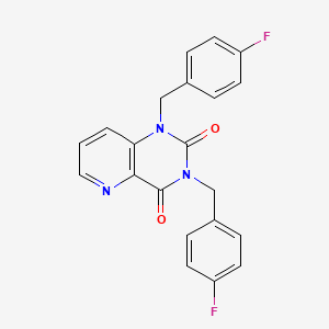 molecular formula C21H15F2N3O2 B2368959 1,3-bis(4-fluorobenzyl)pyrido[3,2-d]pyrimidine-2,4(1H,3H)-dione CAS No. 921548-25-6