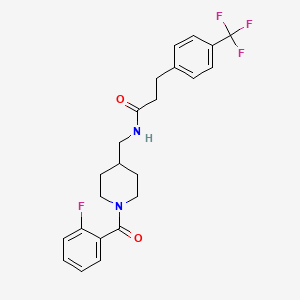 N-((1-(2-fluorobenzoyl)piperidin-4-yl)methyl)-3-(4-(trifluoromethyl)phenyl)propanamide