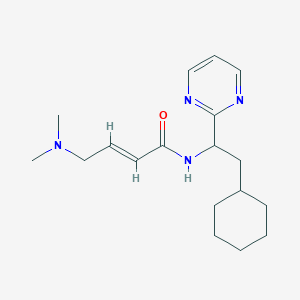 (E)-N-(2-Cyclohexyl-1-pyrimidin-2-ylethyl)-4-(dimethylamino)but-2-enamide