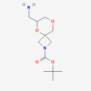 molecular formula C12H22N2O4 B2369005 叔丁基6-(氨甲基)-5,8-二氧杂-2-氮杂螺[3.5]壬烷-2-羧酸酯 CAS No. 2386803-80-9