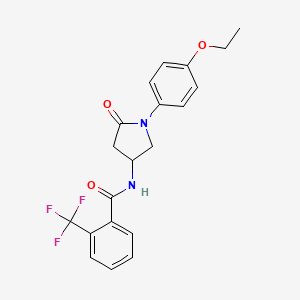 molecular formula C20H19F3N2O3 B2369006 N-(1-(4-乙氧苯基)-5-氧代吡咯烷-3-基)-2-(三氟甲基)苯甲酰胺 CAS No. 905659-82-7