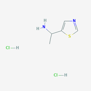 molecular formula C5H10Cl2N2S B2369007 1-(1,3-Thiazol-5-yl)ethanamine;dihydrochloride CAS No. 2137783-24-3