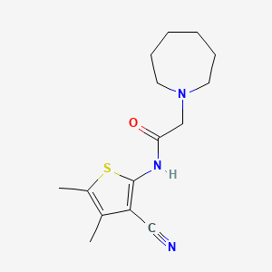 molecular formula C15H21N3OS B2369010 2-(氮杂环庚-1-基)-N-(3-氰基-4,5-二甲基噻吩-2-基)乙酰胺 CAS No. 500113-28-0
