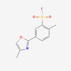 molecular formula C11H10FNO3S B2369015 2-Methyl-5-(4-methyl-1,3-oxazol-2-yl)benzenesulfonyl fluoride CAS No. 2137592-73-3