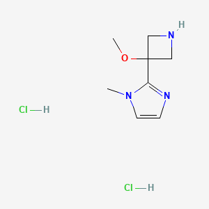 molecular formula C8H15Cl2N3O B2369020 2-(3-methoxyazetidin-3-yl)-1-methyl-1H-imidazole dihydrochloride CAS No. 2094615-71-9