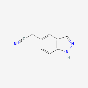 molecular formula C9H7N3 B2369022 2-(1H-indazol-5-yl)acetonitrile CAS No. 1000543-14-5