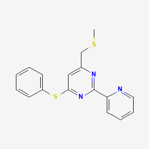 4-((Methylsulfanyl)methyl)-6-(phenylsulfanyl)-2-(2-pyridinyl)pyrimidine