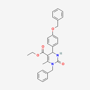 molecular formula C28H28N2O4 B2369028 Ethyl 1-benzyl-4-(4-(benzyloxy)phenyl)-6-methyl-2-oxo-1,2,3,4-tetrahydropyrimidine-5-carboxylate CAS No. 324043-00-7