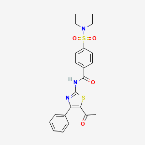 molecular formula C22H23N3O4S2 B2369043 N-(5-acetyl-4-phenyl-1,3-thiazol-2-yl)-4-(diethylsulfamoyl)benzamide CAS No. 361159-64-0