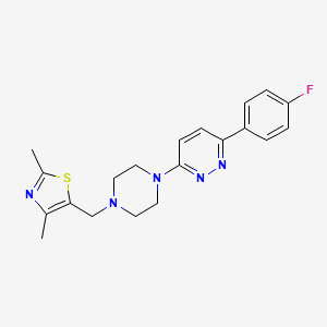 molecular formula C20H22FN5S B2369045 5-[[4-[6-(4-Fluorophenyl)pyridazin-3-yl]piperazin-1-yl]methyl]-2,4-dimethyl-1,3-thiazole CAS No. 2380086-87-1
