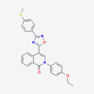molecular formula C26H21N3O3S B2369047 2-(4-乙氧基苯基)-4-{3-[4-(甲硫基)苯基]-1,2,4-恶二唑-5-基}异喹啉-1(2H)-酮 CAS No. 1326821-62-8