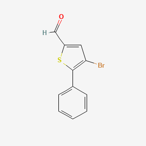 molecular formula C11H7BrOS B2369051 4-Bromo-5-phenylthiophene-2-carbaldehyde CAS No. 72899-38-8