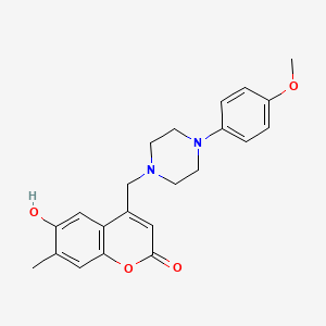 molecular formula C22H24N2O4 B2369052 6-Hydroxy-4-[[4-(4-methoxyphenyl)piperazin-1-yl]methyl]-7-methylchromen-2-one CAS No. 859107-72-5