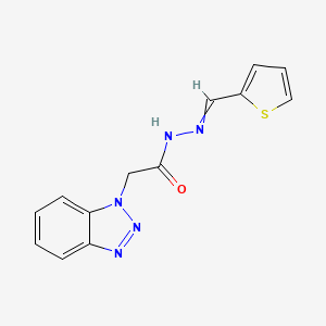 molecular formula C13H11N5OS B2369061 2-(benzotriazol-1-yl)-N-(thiophen-2-ylmethylideneamino)acetamide CAS No. 305353-60-0