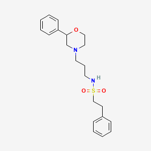 molecular formula C21H28N2O3S B2369062 2-phenyl-N-(3-(2-phenylmorpholino)propyl)ethanesulfonamide CAS No. 954049-56-0