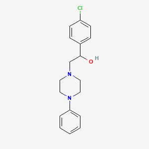 molecular formula C18H21ClN2O B2369065 1-(4-Chlorophenyl)-2-(4-phenylpiperazin-1-yl)ethan-1-ol CAS No. 3454-33-9