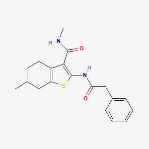 molecular formula C19H22N2O2S B2369083 N,6-二甲基-2-(2-苯乙酰氨基)-4,5,6,7-四氢苯并[b]噻吩-3-甲酰胺 CAS No. 892982-84-2