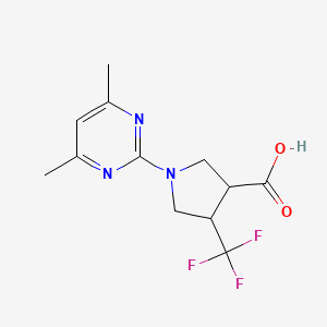 molecular formula C12H14F3N3O2 B2369091 1-(4,6-Dimethylpyrimidin-2-yl)-4-(trifluoromethyl)pyrrolidine-3-carboxylic acid CAS No. 2034336-44-0
