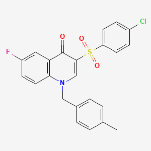 3-(4-Chlorophenyl)sulfonyl-6-fluoro-1-[(4-methylphenyl)methyl]quinolin-4-one