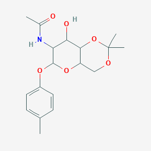 molecular formula C18H25NO6 B2369101 N-((4aR,6S,7R,8R,8aS)-8-hydroxy-2,2-dimethyl-6-(p-tolyloxy)hexahydropyrano[3,2-d][1,3]dioxin-7-yl)acetamide CAS No. 1190689-97-4