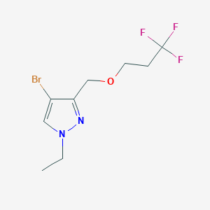 molecular formula C9H12BrF3N2O B2369103 4-bromo-1-ethyl-3-[(3,3,3-trifluoropropoxy)methyl]-1H-pyrazole CAS No. 1856075-13-2