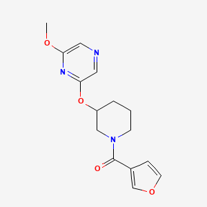 molecular formula C15H17N3O4 B2369107 Furan-3-yl(3-((6-methoxypyrazin-2-yl)oxy)piperidin-1-yl)methanone CAS No. 2034581-27-4