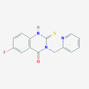 molecular formula C14H10FN3OS B2369113 6-氟-3-(吡啶-2-基甲基)-2-硫代-1H-喹唑啉-4-酮 CAS No. 422526-80-5