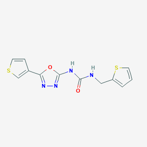 molecular formula C12H10N4O2S2 B2369129 1-(Thiophen-2-ylmethyl)-3-(5-(thiophen-3-yl)-1,3,4-oxadiazol-2-yl)urea CAS No. 1251692-49-5