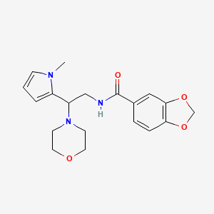 molecular formula C19H23N3O4 B2369132 N-(2-(1-甲基-1H-吡咯-2-基)-2-吗啉基乙基)苯并[d][1,3]二噁烷-5-羧酰胺 CAS No. 1049408-52-7