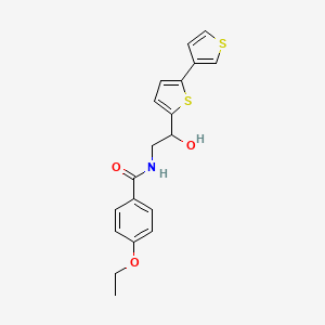molecular formula C19H19NO3S2 B2369137 N-(2-([2,3'-bithiophen]-5-yl)-2-hydroxyethyl)-4-ethoxybenzamide CAS No. 2185590-55-8