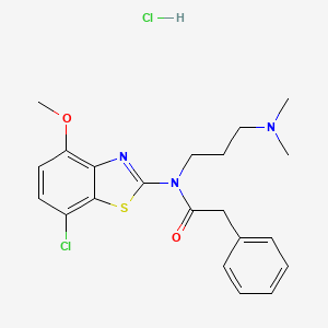 N-(7-chloro-4-methoxybenzo[d]thiazol-2-yl)-N-(3-(dimethylamino)propyl)-2-phenylacetamide hydrochloride